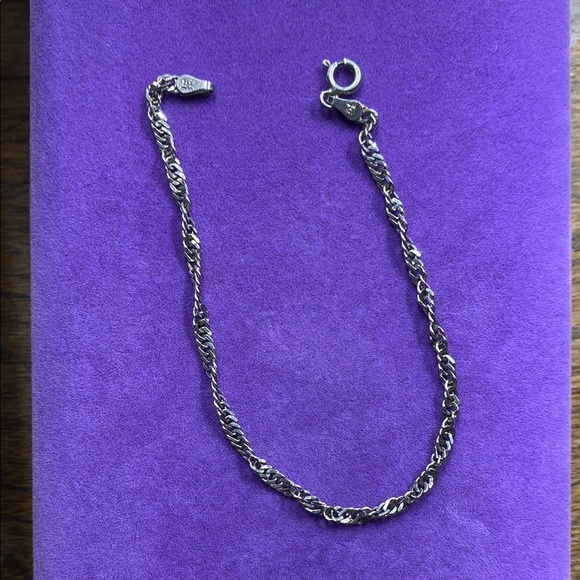 💛 Sterling Silver Milor Reflective Twist Chain Bracelet - Picture 1 of 5